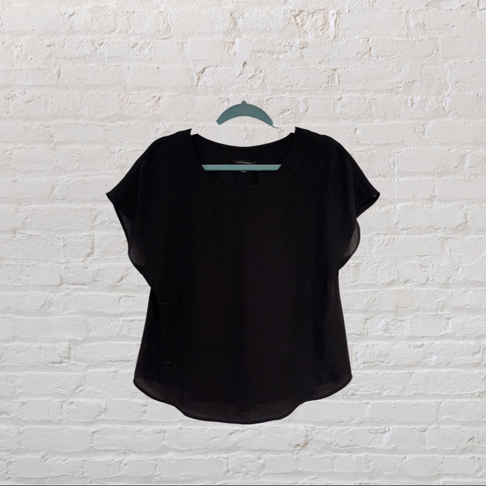 Banana Republic black scoop neck blouse